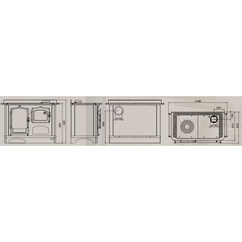 Lareira a lenha LINCAR Deneris – 9 kW