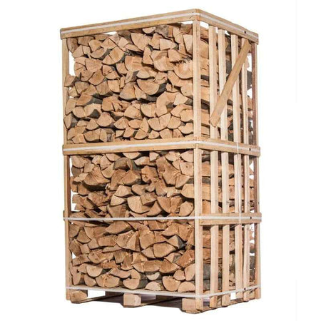 Palette de bois de chauffage sec Étuvé Briand Combustibles, 50 cm, 2,5 stères, bois de chauffage naturel et prêt à brûler.